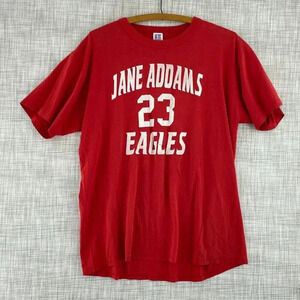 Vintage Russell jane adams eagles T-Shirt Short Sleeve Mens L Red 3716